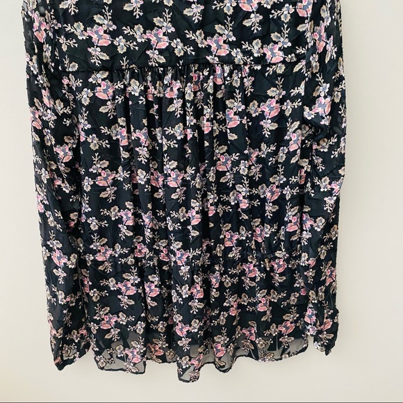 Rebecca Taylor Floral Print Blouse Black Sz 2 - Picture 3 of 10